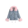 Oversized Faux Shearling Denim Coat