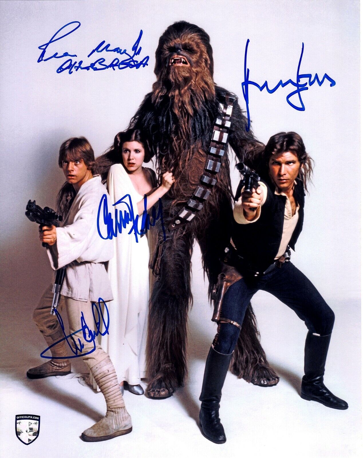 STAR WARS FORD, FISHER, HAMILL & MAYHEW Signed 11x14 OPX Photo Poster painting PSA/DNA 10 & BAS