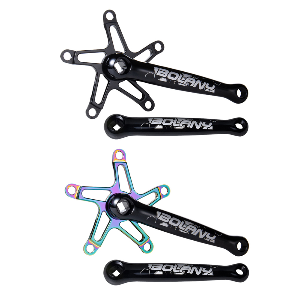 

Bolany Folding Bicycle Crankset Crank Arm 130BCD Aluminum Tooth Plate Parts, Black, 501 Original