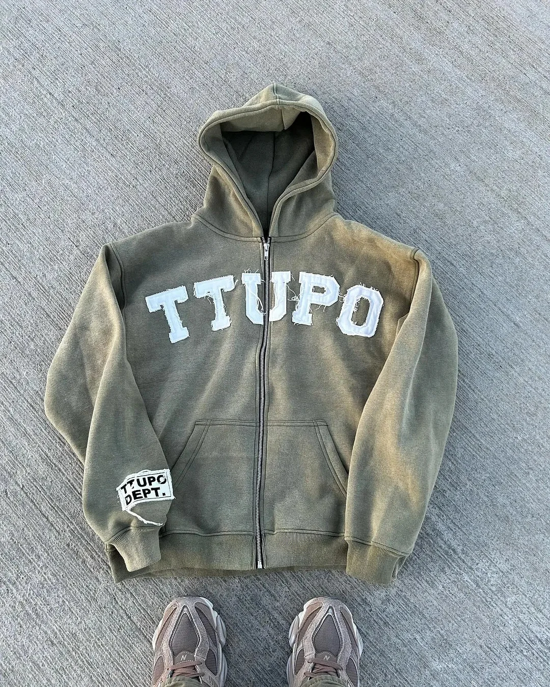 Aonga 2025 Letter Embroidery Simple Oversized Hoodie Women Y2K American Retro Clothing High Street Fashion Zipper Sweatshirt Men aonga