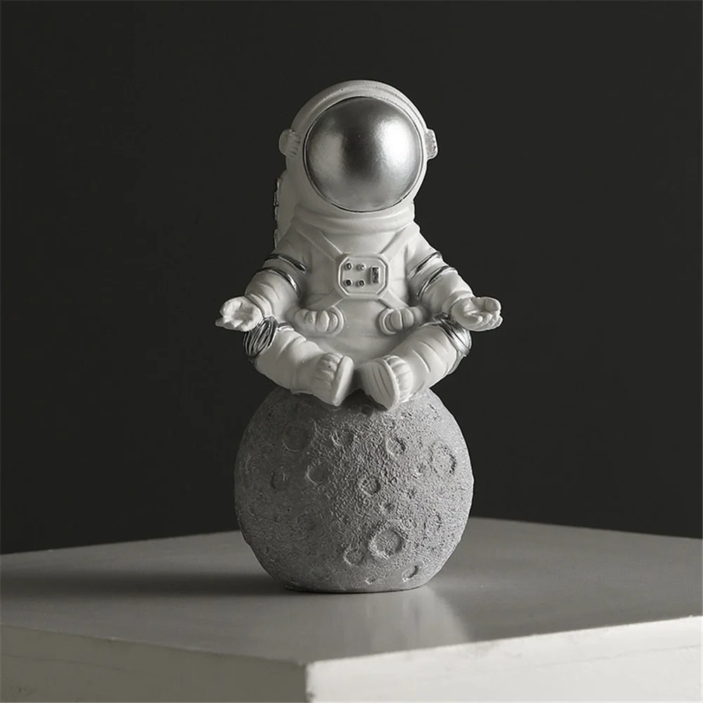 TANGCHAO Home Decor Resin Astronaut Figurines Sculpture Decorative Spaceman With Moon Model Ornament Home Decorations Statue