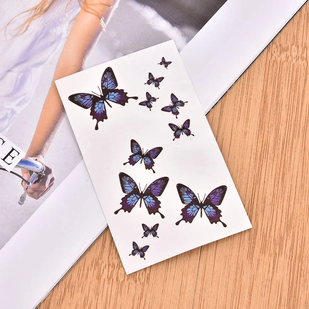 Small Waterproof Temporary Tattoo Sticker Butterfly Fake Tatto Flash Tatoo Leg Arm Hand Foot Clavicle Tatouage for Girl Women