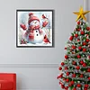 (40*40cm)Red Scarf Cardinal Snowman - Square Partial AB Drill Diamond Painting