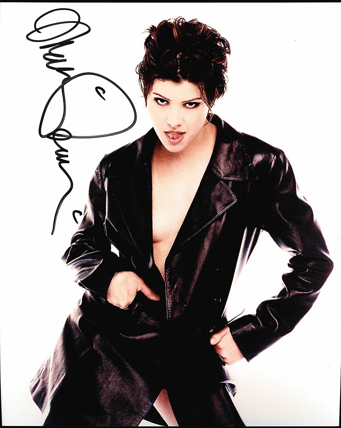 MARISA TOMEI, OSCAR WINNER NAKED UNDER LEATHER AUTOGRAPHED Photo Poster painting W/COA 8X10