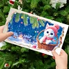 (US Local)12PCS DIY Xmas Pattern Rhinestone Diamond Art Mosaic Postcards for Celebrations