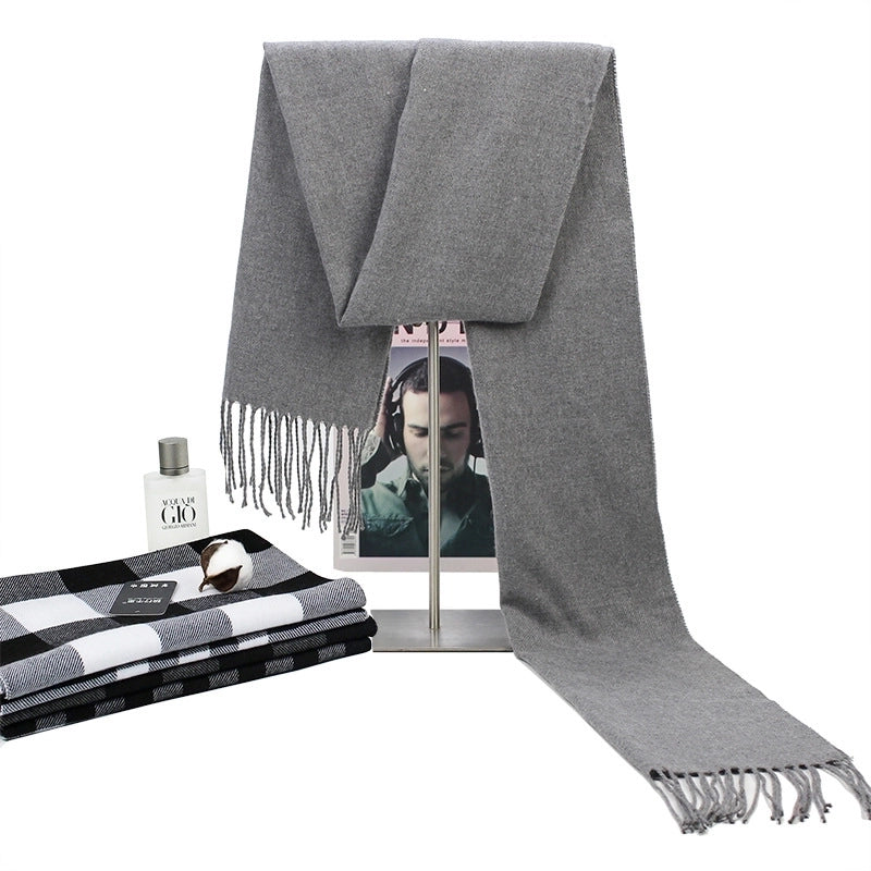 New Autumn And Winter Imitation Cashmere Student Men’s Business Casual Brushed Thick British Plaid Scarf Long Men’s Scarf