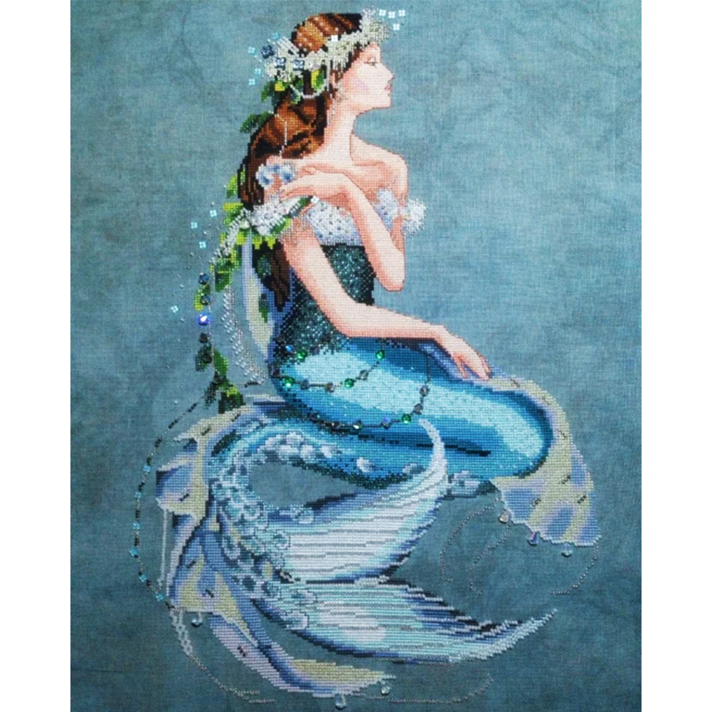 Cross stitch 14ct Stamped Mermaid (40*50cm)-Guru-buzz
