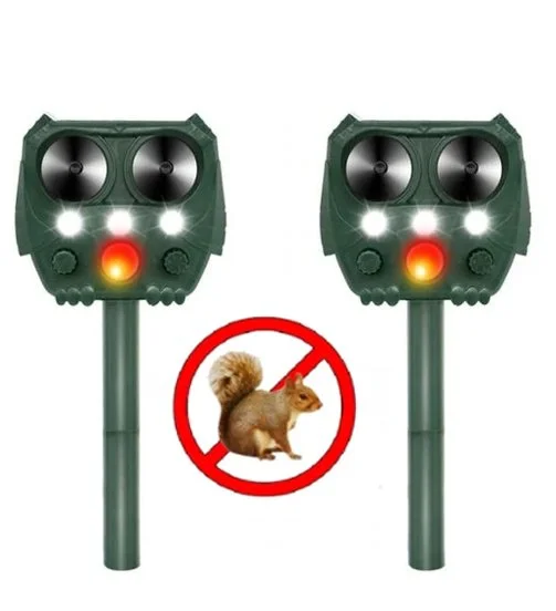 Ultrasonic Squirrel Repeller -Solar Powered-Get Rid of Squirrel
