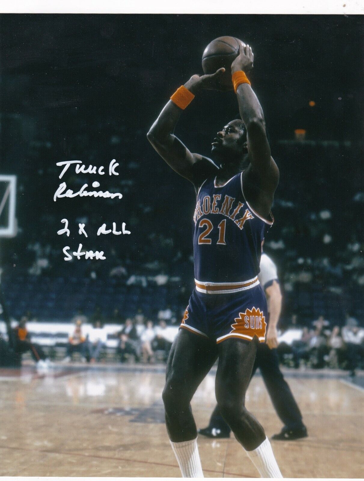 TRUCK ROBINSON PHOENIX SUNS 2 X ALL STAR ACTION SIGNED 8x10