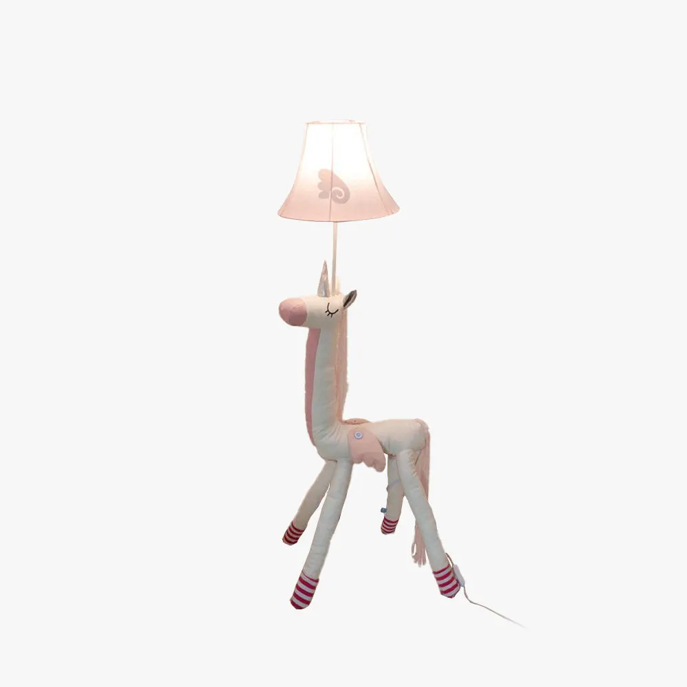 Minori Plush Unicorn Animal Floor Lamp Metal