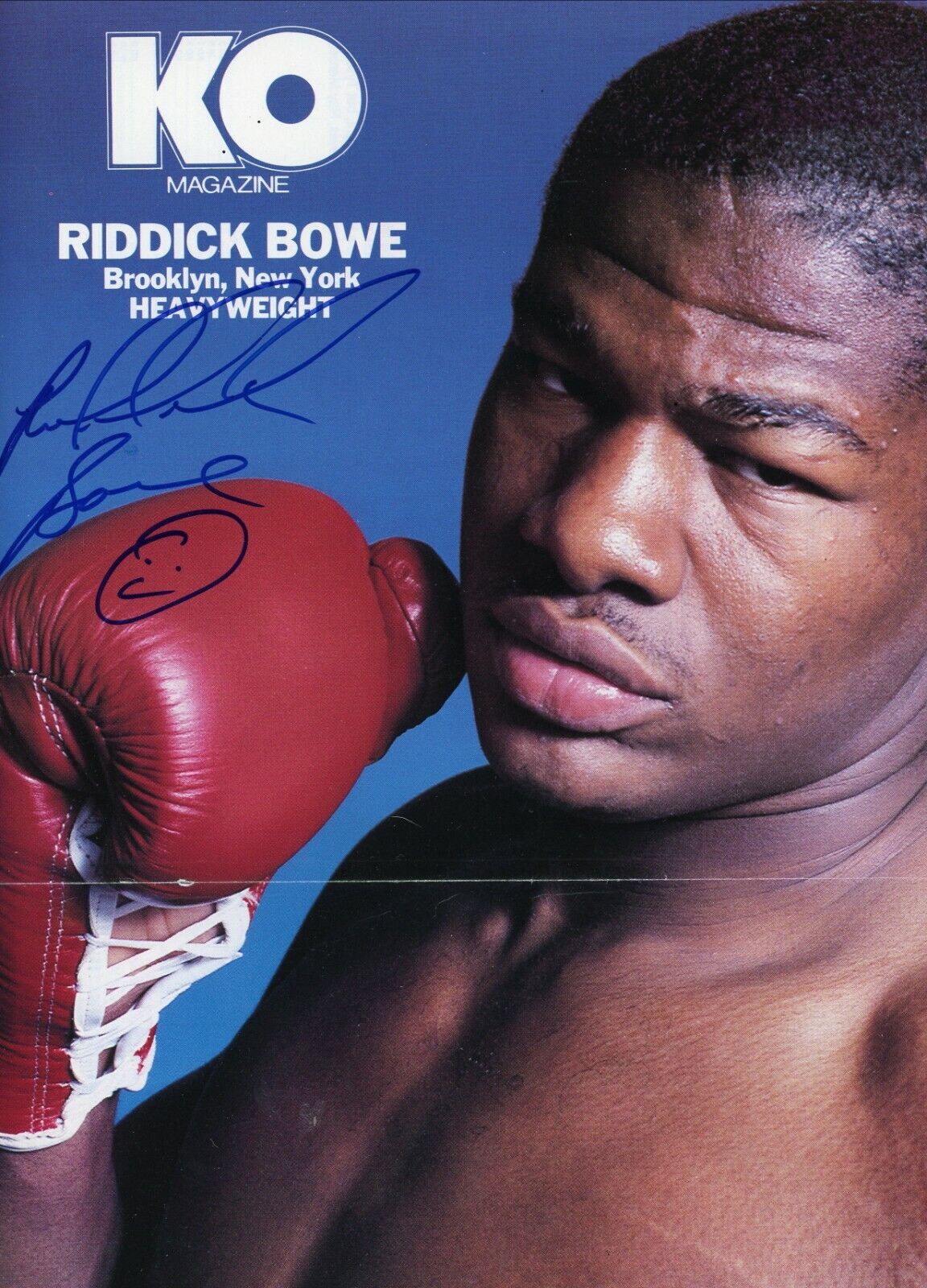 Riddick Bowe Boxing Heavyweight Champ Signed Autographed Magazine Centerfold COA