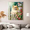 Pomeranian Flowers-11CT Stamped Cross Stitch 40*50cm/15.75*19.69in tapestrymarket