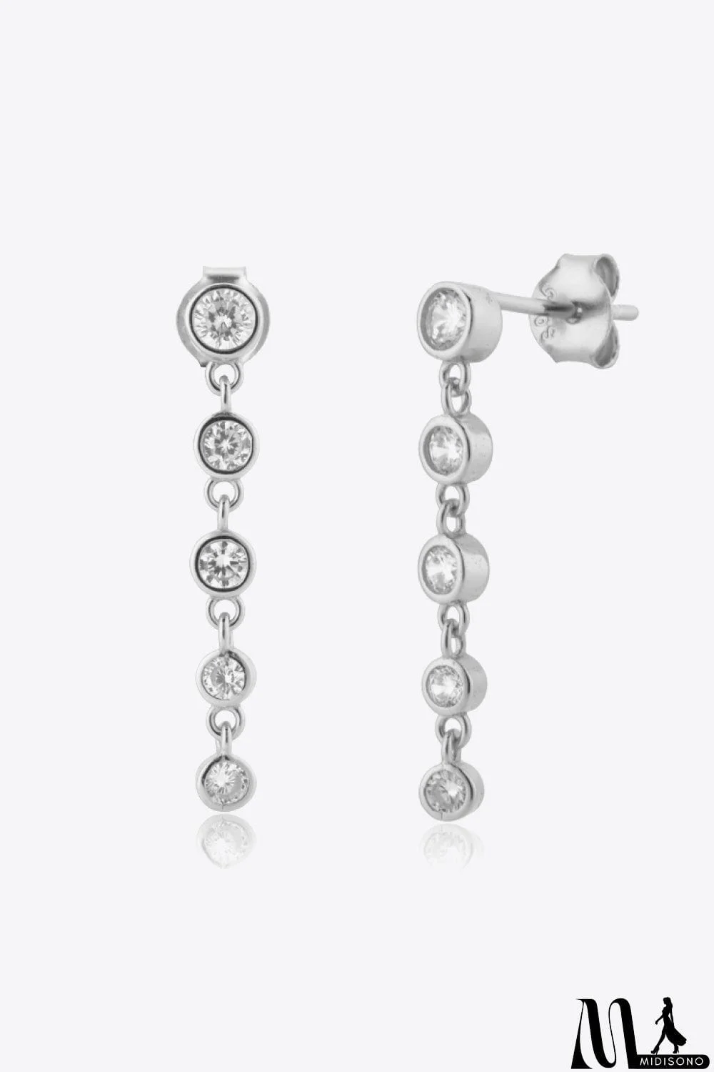 MidiSono - Inlaid Zircon 925 Sterling Silver Earrings