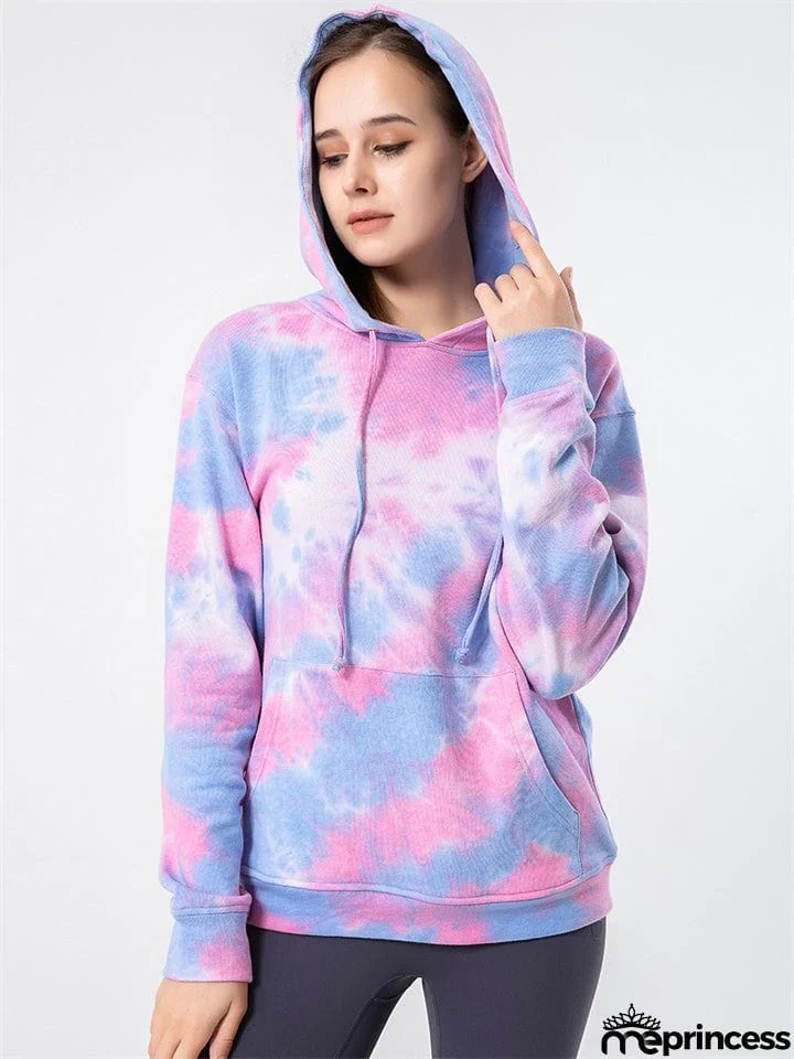 Stylish Plus Size Ladies Tie Dye Cotton Hoodies