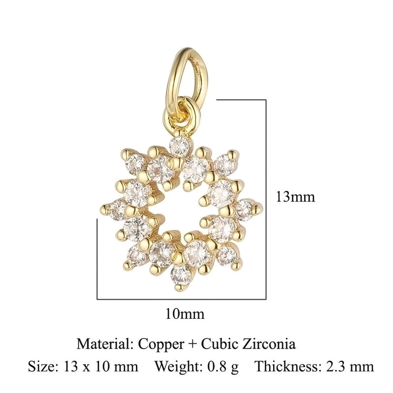 3 Pieces Copper Zircon 18K Gold Plated Dolphin Butterfly