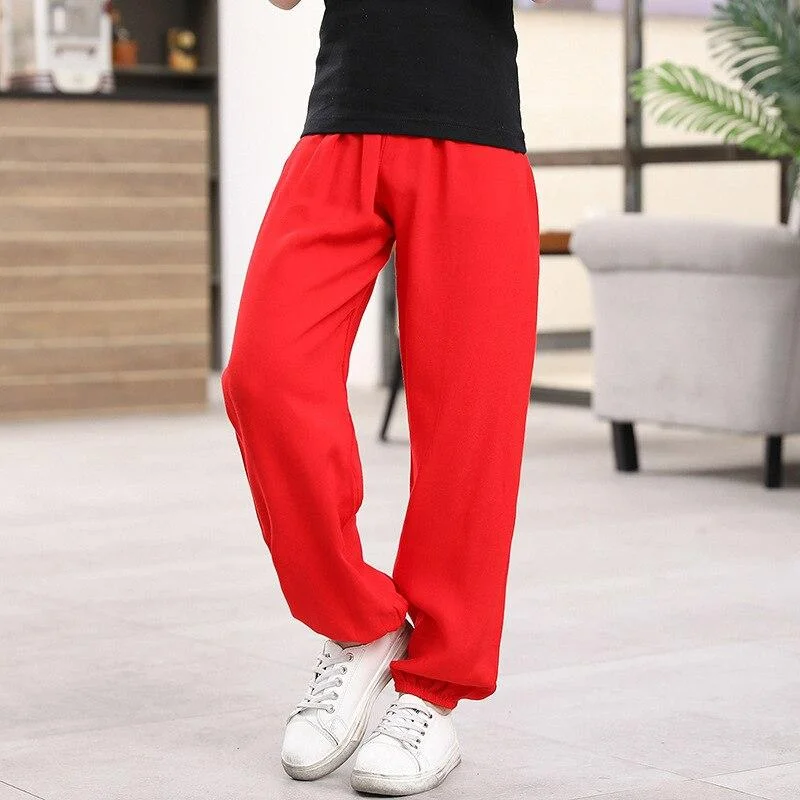2-11 Years Boys Girls Sports Pants Children Pure Color Trousers Kids Summer Autumn Anti-mosquito Pants Spring Cotton Pajama Pant