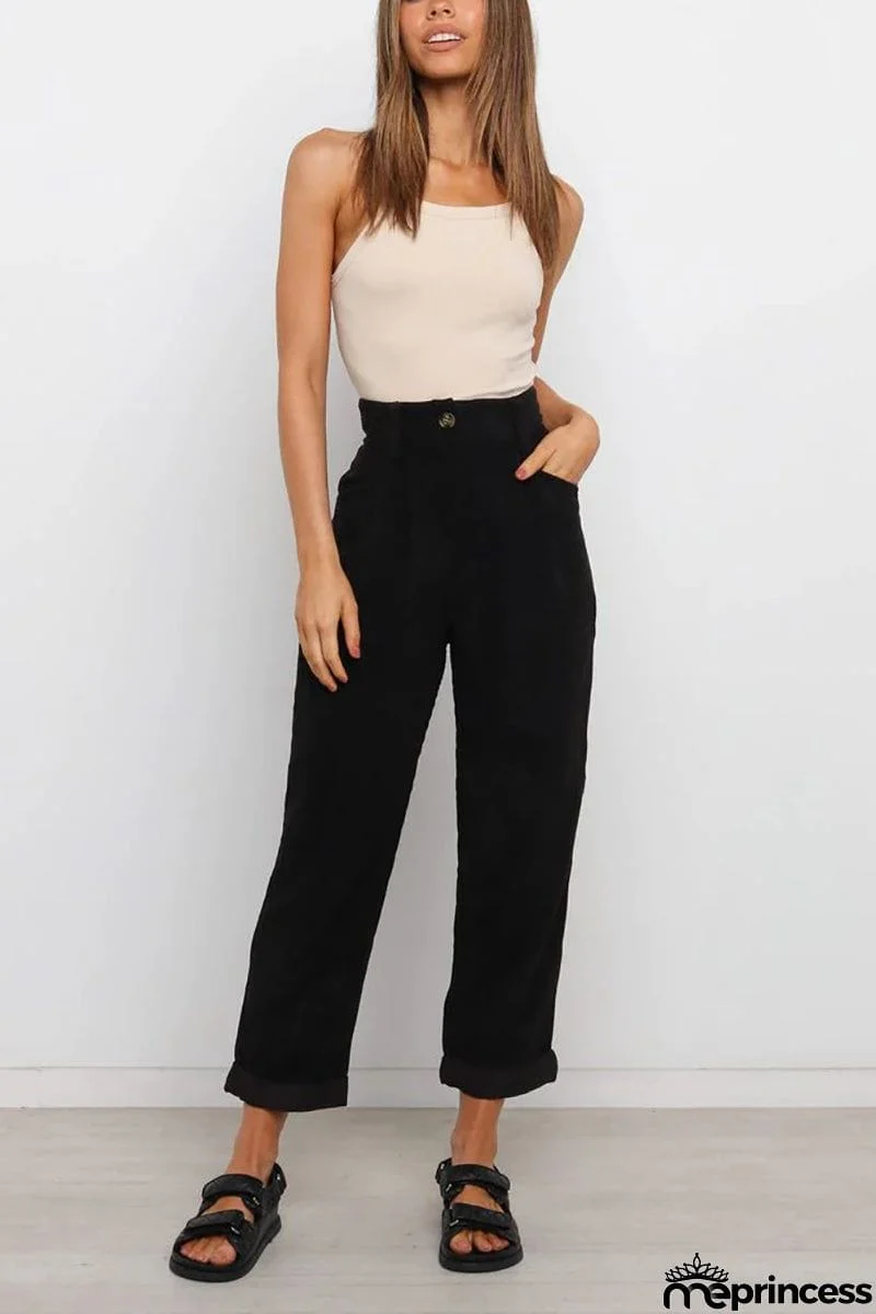High Waisted Baggy Corduroy Pant