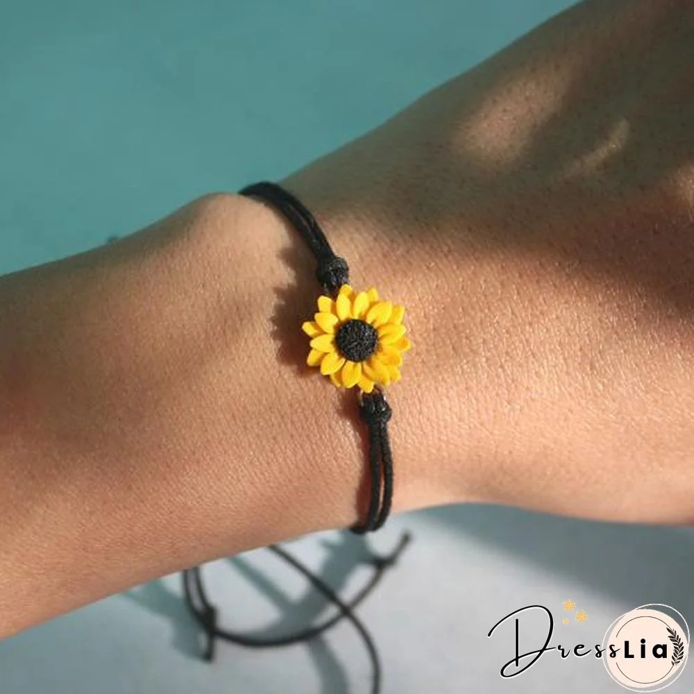 Sunflower Bracelet. Friendship Bracelet. Sunflower Ankle Bracelet. Sunflower Favors