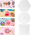 3PCS 5mm Fuse Beads Boards, Large Clear Pegboards Kits, Hexagon & Square & Round
