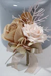 10PCS Neutral Beige Khaki Wedding Catering Bridal Groom Guests Corsage Boutonniere Wrist Artificial Flower Bouquets