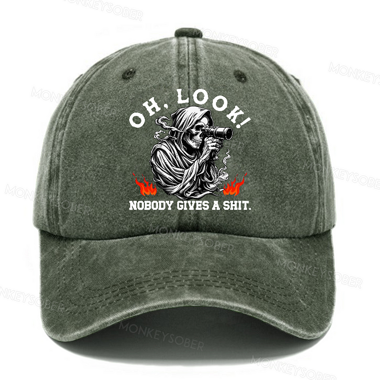 Personalized "Oh Look Nobody Gives A Shit" Custom Washed Baseball Caps