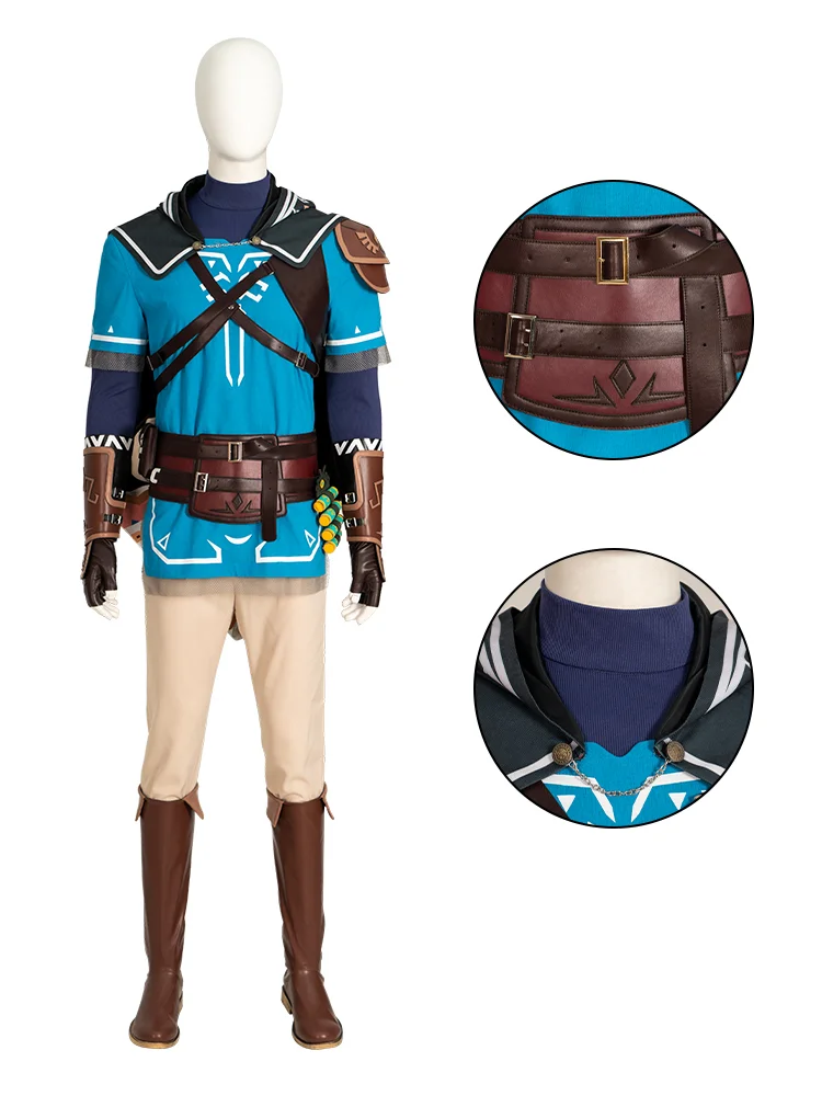 Zelda Tears of The Kingdom Link Cosplay Costume BOTW 2 Link Outfits for Adults