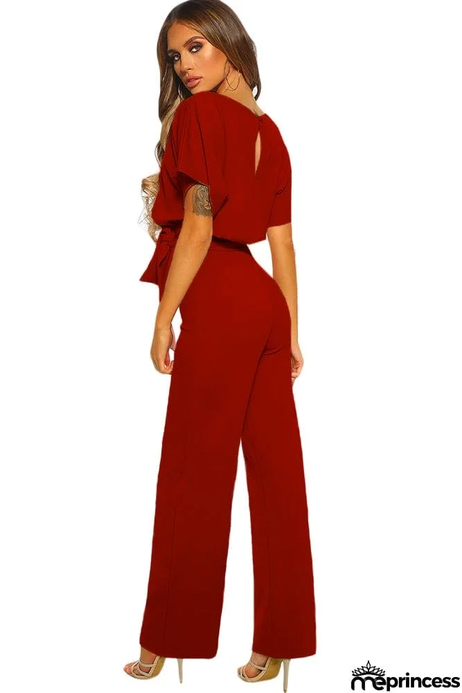 Oh So Glam Belted Wide Leg Jumpsuit