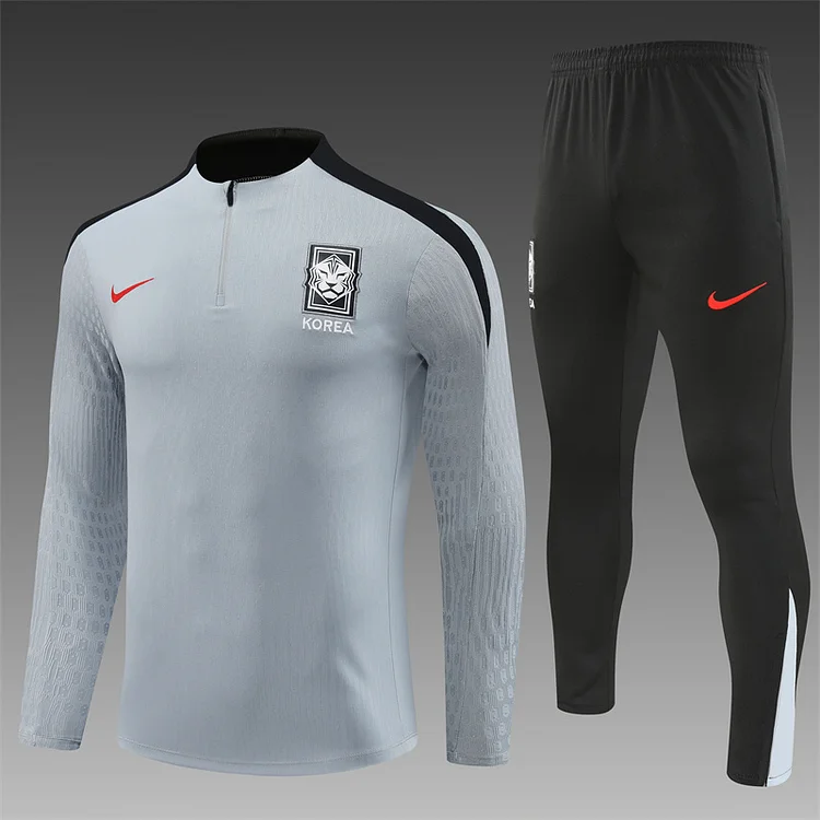 2024-25 Korean light grey half-length training suit