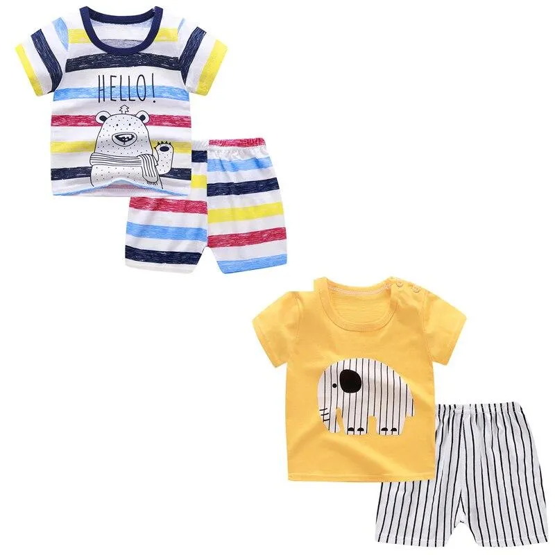 Boys Clothes Cute Summer Suit for Baby Boy T-Shirt + Shorts Cotton Infant Boy Suits Light Thin Children Kids Clothes Short