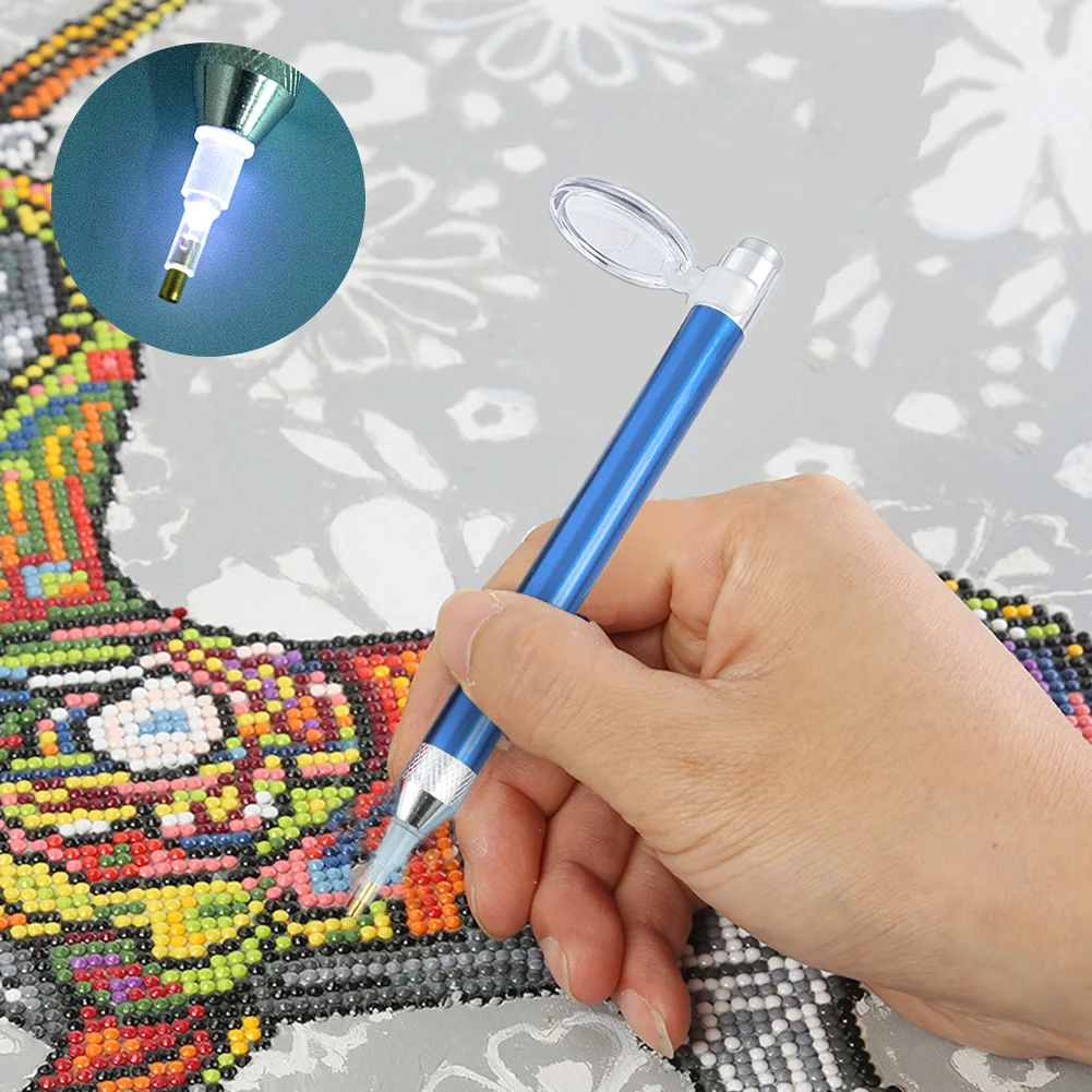 DIY Diamond Painting Tool Pen LED Point Drill Pen(Blue)