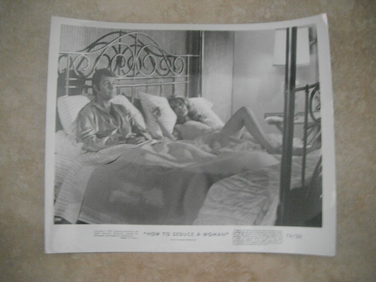 How To Seduce A Woman 1973 B&W 8x10 Promo Photo Poster painting Original Lobby Card