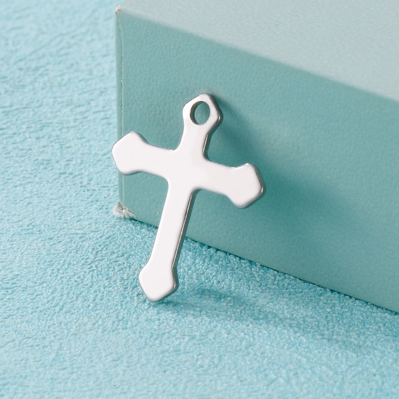 1 Piece Stainless Steel 18K Gold Plated Cross