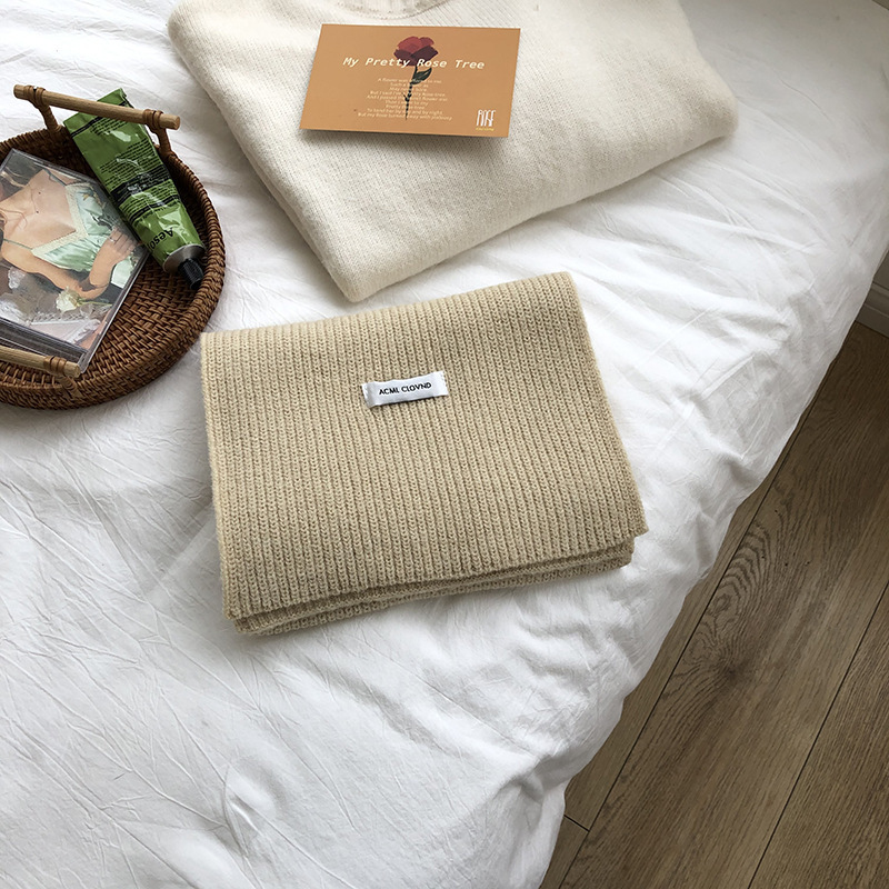 Loose Solid Color Knitted Scarf