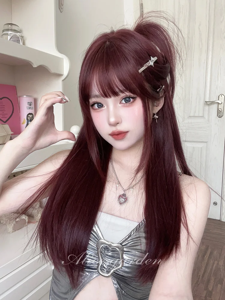 Casual Series Cherry Red Straight Wig