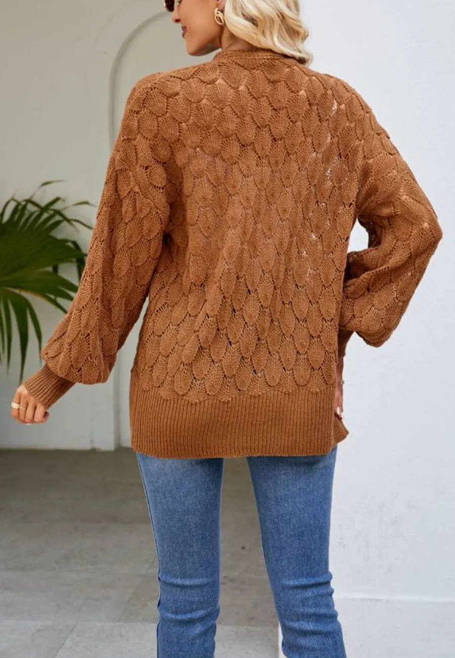 Geometric Crochet Knit Cardigan