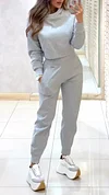 Women's High Collar Long Sleeve Autumn and Winter Casual Sweater Suit