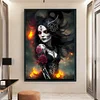 Skull Girl-11CT Stamped Cross Stitch 40*60cm