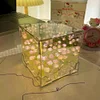 Tulip Night Light Handmade DIY Magic Cube Tulips Flower Table Lamp and Mirror Home decor Gift
