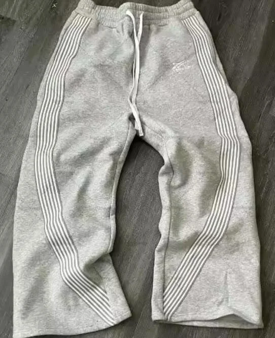 Aonga 2025 American Retro Simple Striped Sweatpants Y2K Harajuku Hip Hop Jogging Pants Wide Leg Pants Streetwear Loose Casual Pants aonga