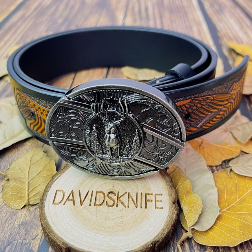 Deer buckle with eagle belt