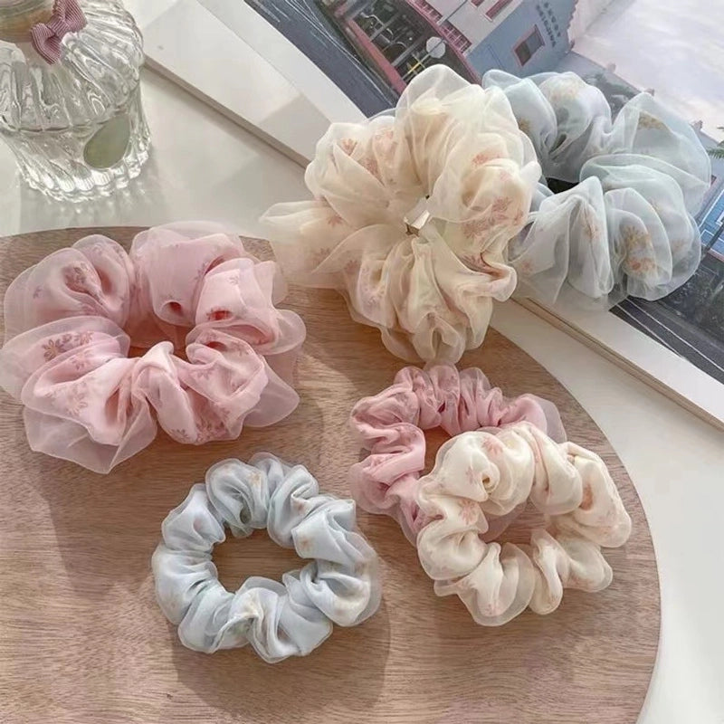 Ballet Style Colorful Hair Ring Sweet Girl Simple Large Hair Rope Leather Tendon Korean Style High-end Satin Hair Accessories3