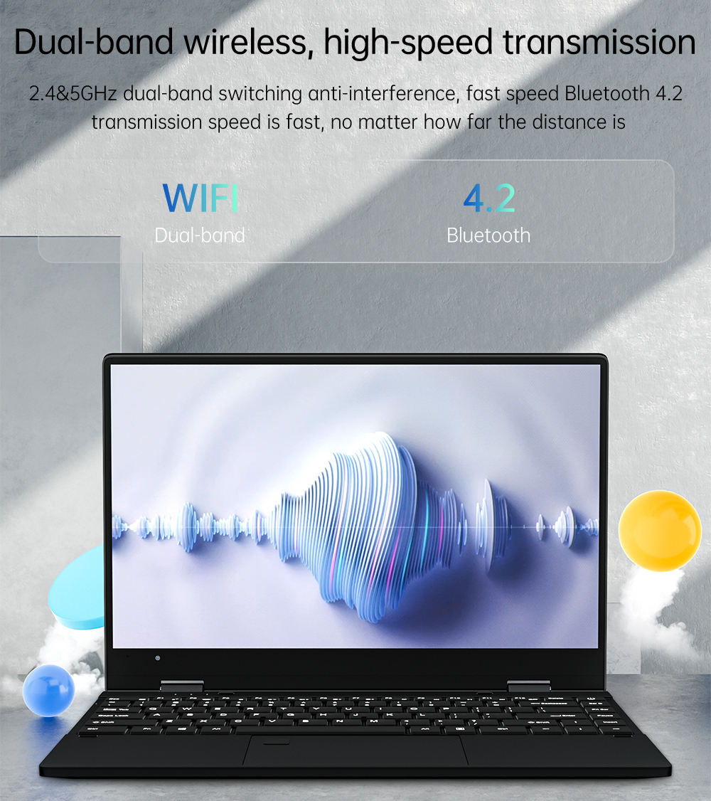 KUU Flexones 14.1 inch Black Flexible Laptop Intel i3-1115G4 Processor Up to 3.0GHz 8GB DDR4 RAM 521GB SSD PCIe 16