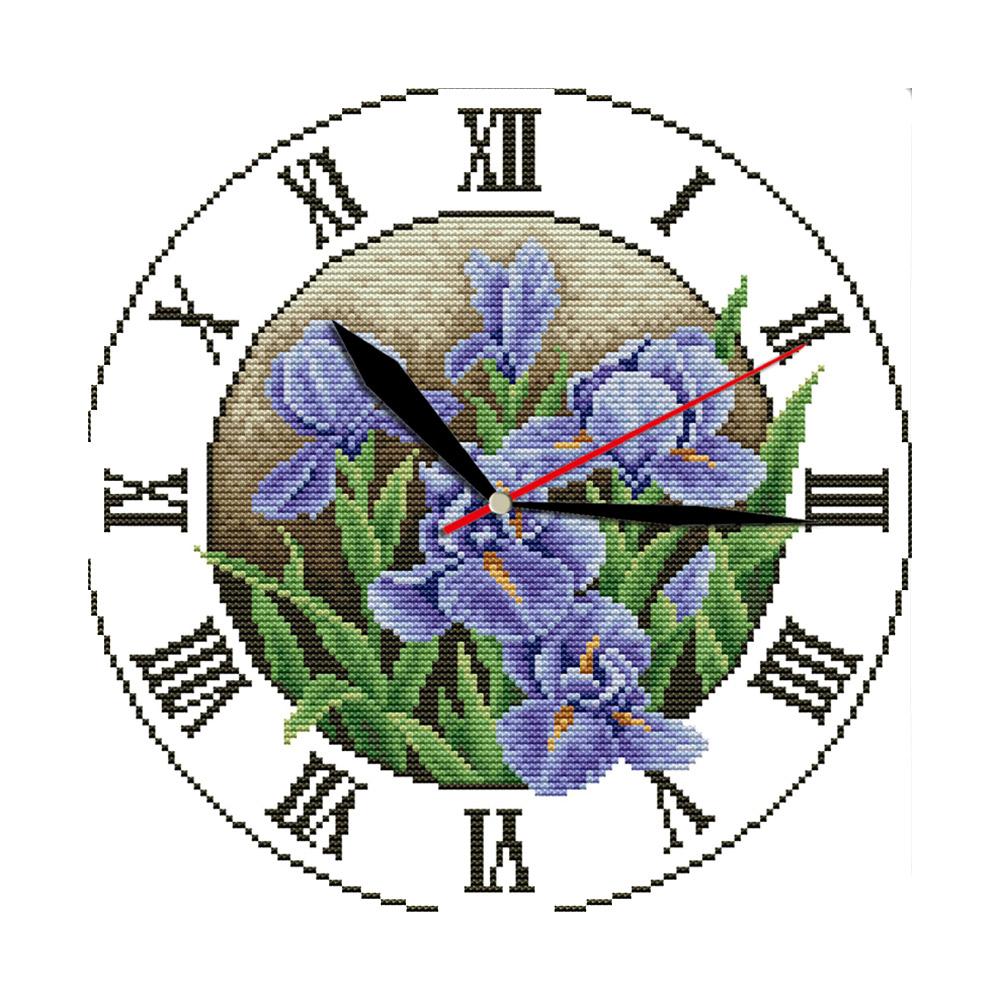 

Phalaenopsis Clock - 14CT Stamped Cross Stitch - 31*31cm, 501 Original