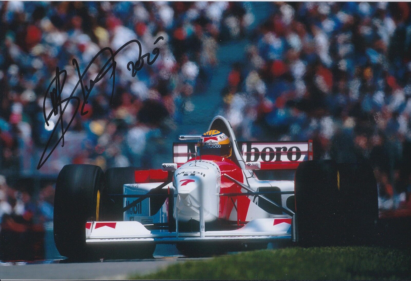 Mark BLUNDELL F1 Driver 12x8 Signed Marlboro Mclaren Photo Poster painting Autograph AFTAL COA