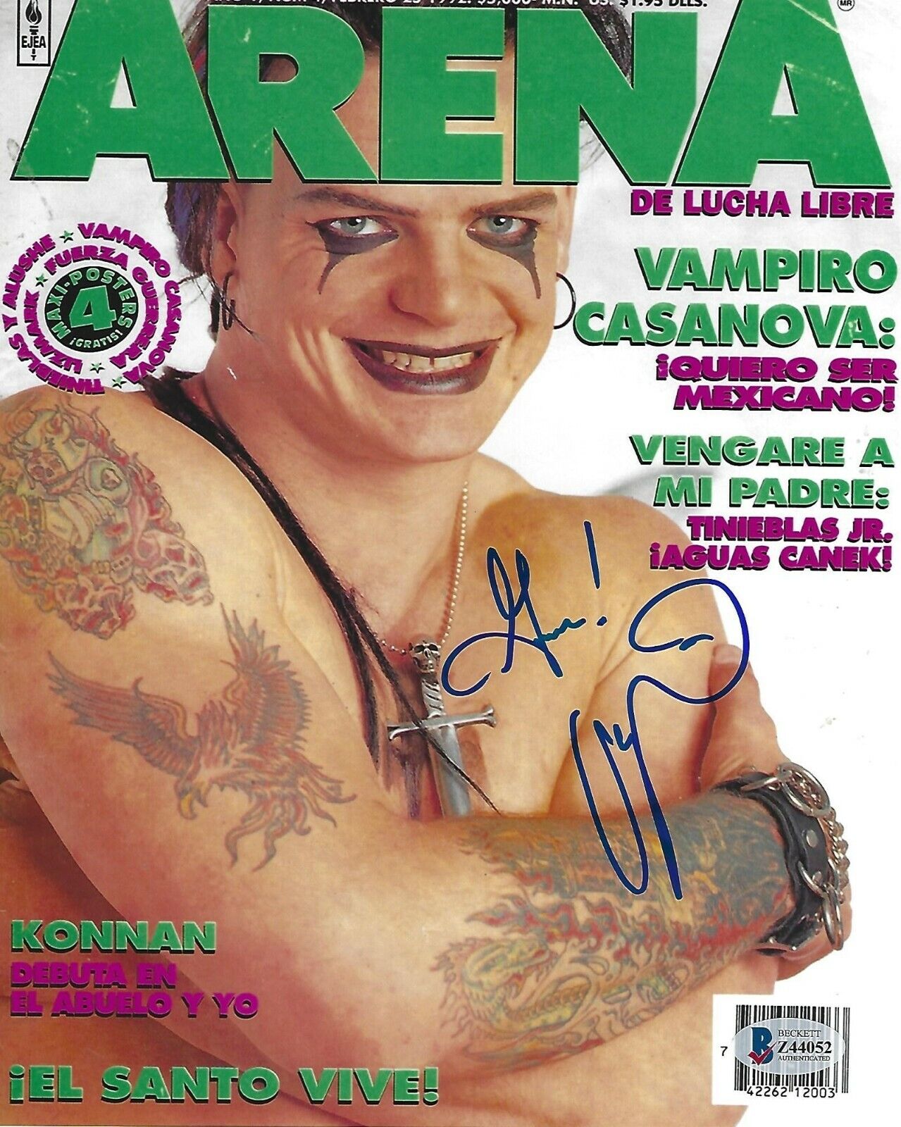 Vampiro Signed 8x10 Photo Poster painting BAS Beckett COA AEW WCW AAA CMLL Picture Autograph 052