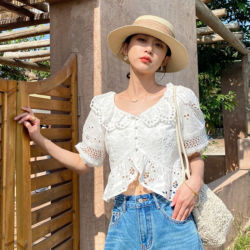 Uveng Uveng New Small Fragrant Suit Female Famous Lady French Style Embroidered Blouse Dress Half Dress Women's Dress