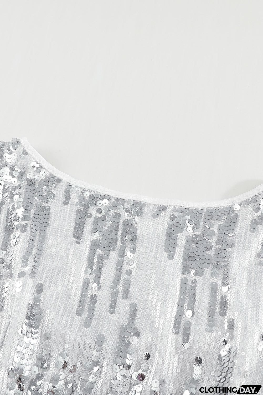 Apricot Sequin Batwing Top Midi Dress