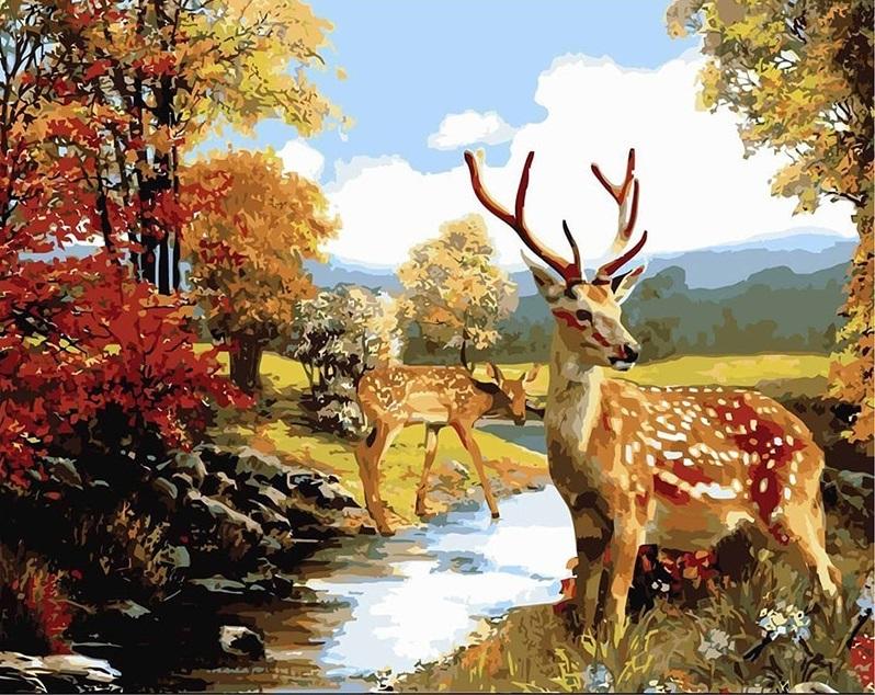 

Impalas In The River – Paint By Numbers - 40*50CM, 501 Original