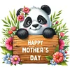 Diamond Painting -5D Full Round Drill Panda Mothers Day Slogan