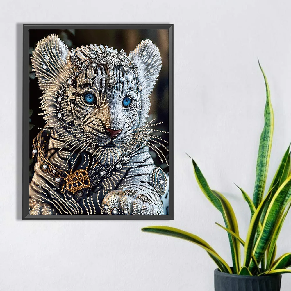Diamond Painting - Partial Special Shaped Drill - Tiger(30*40cm)